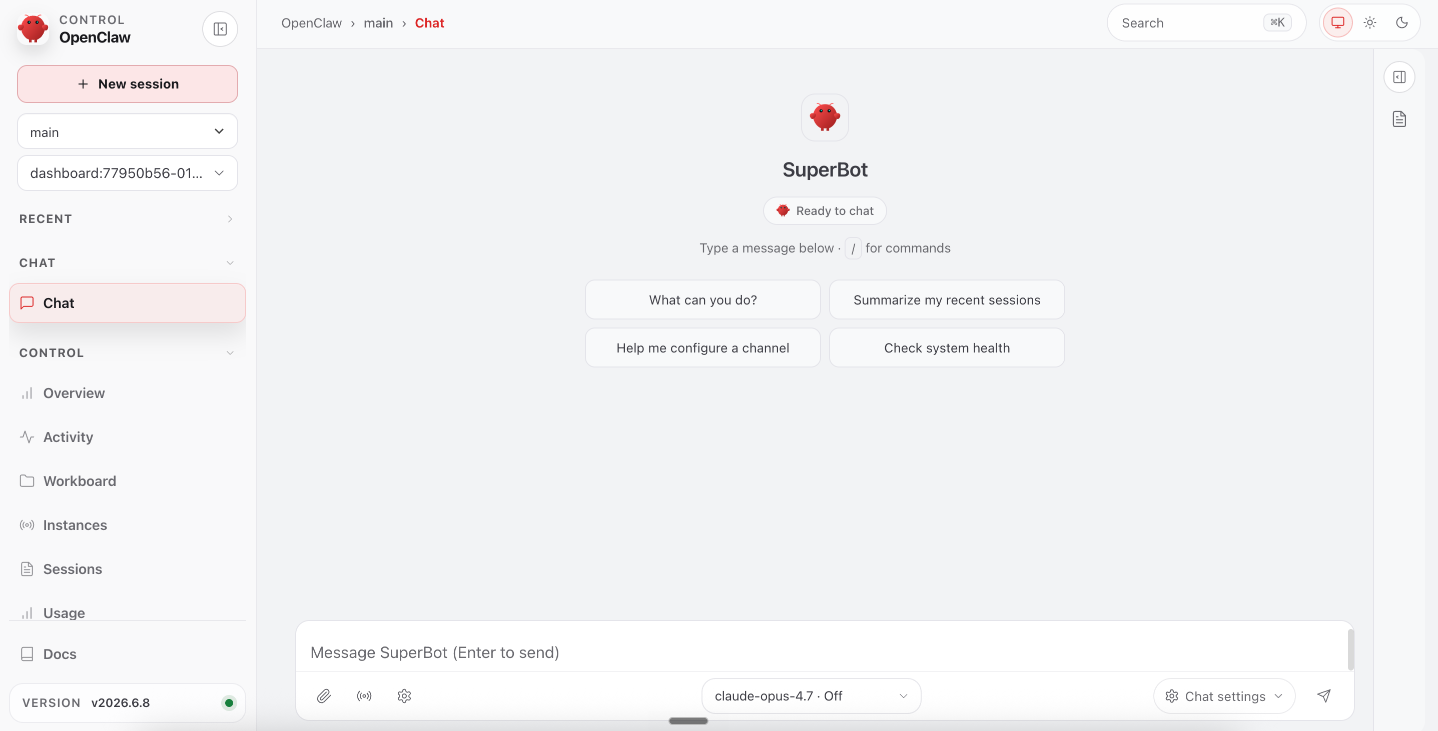 Original OpenClaw product screenshot
